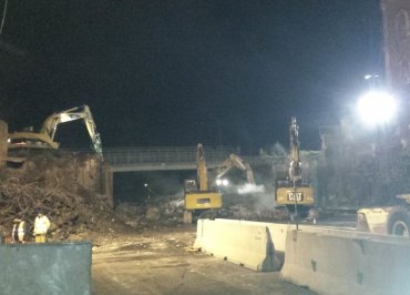Demolizione edile notturna Napoli-Salerno: cavalcavia Autostrada A3 10