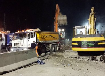 Demolizione edile notturna Napoli-Salerno: cavalcavia Autostrada A3 2