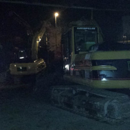 Demolizione edile notturna Napoli-Salerno: cavalcavia Autostrada A3 1
