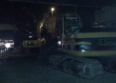 Demolizione edile notturna Napoli-Salerno: cavalcavia Autostrada A3 4