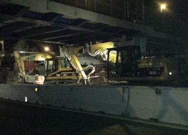 Demolizione edile notturna Napoli-Salerno: cavalcavia Autostrada A3 7