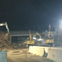 Demolizione edile notturna Napoli-Salerno: cavalcavia Autostrada A3 4