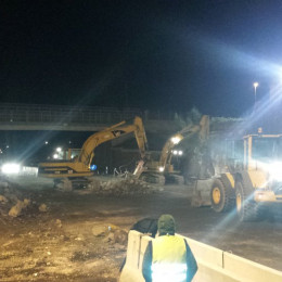 Demolizione edile notturna Napoli-Salerno: cavalcavia Autostrada A3 2