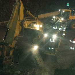 Demolizione edile notturna Napoli-Salerno: cavalcavia Autostrada A3 3