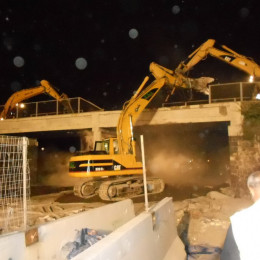 Demolizione edile notturna Napoli-Salerno: cavalcavia Autostrada A3 4