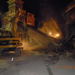 Demolizione edile notturna Napoli-Salerno: cavalcavia Autostrada A3 1