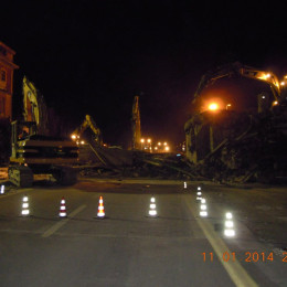 Demolizione edile notturna Napoli-Salerno: cavalcavia Autostrada A3 3