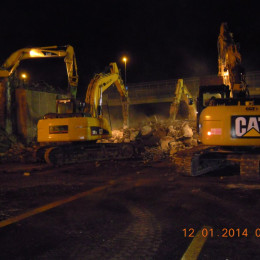 Demolizione edile notturna Napoli-Salerno: cavalcavia Autostrada A3 3