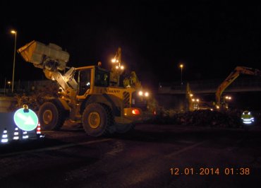 Demolizione edile notturna Napoli-Salerno: cavalcavia Autostrada A3 34